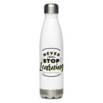 Stainless steel Never Stop Learning QuickStart Guides Eco-friendly Water Bottle