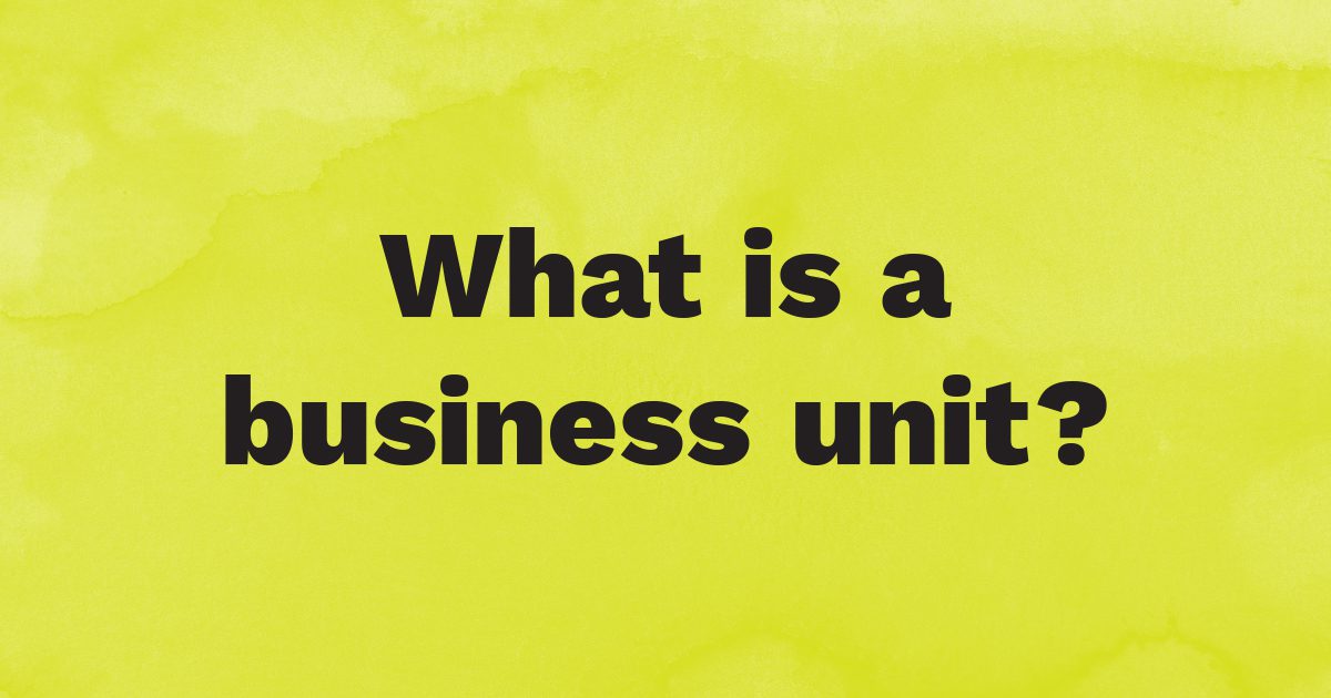 What is a business unit?